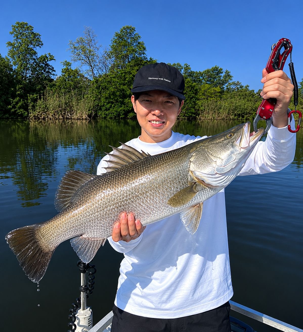Guided freshwater fishing adventure at Bolgoda Lake in Sri Lanka